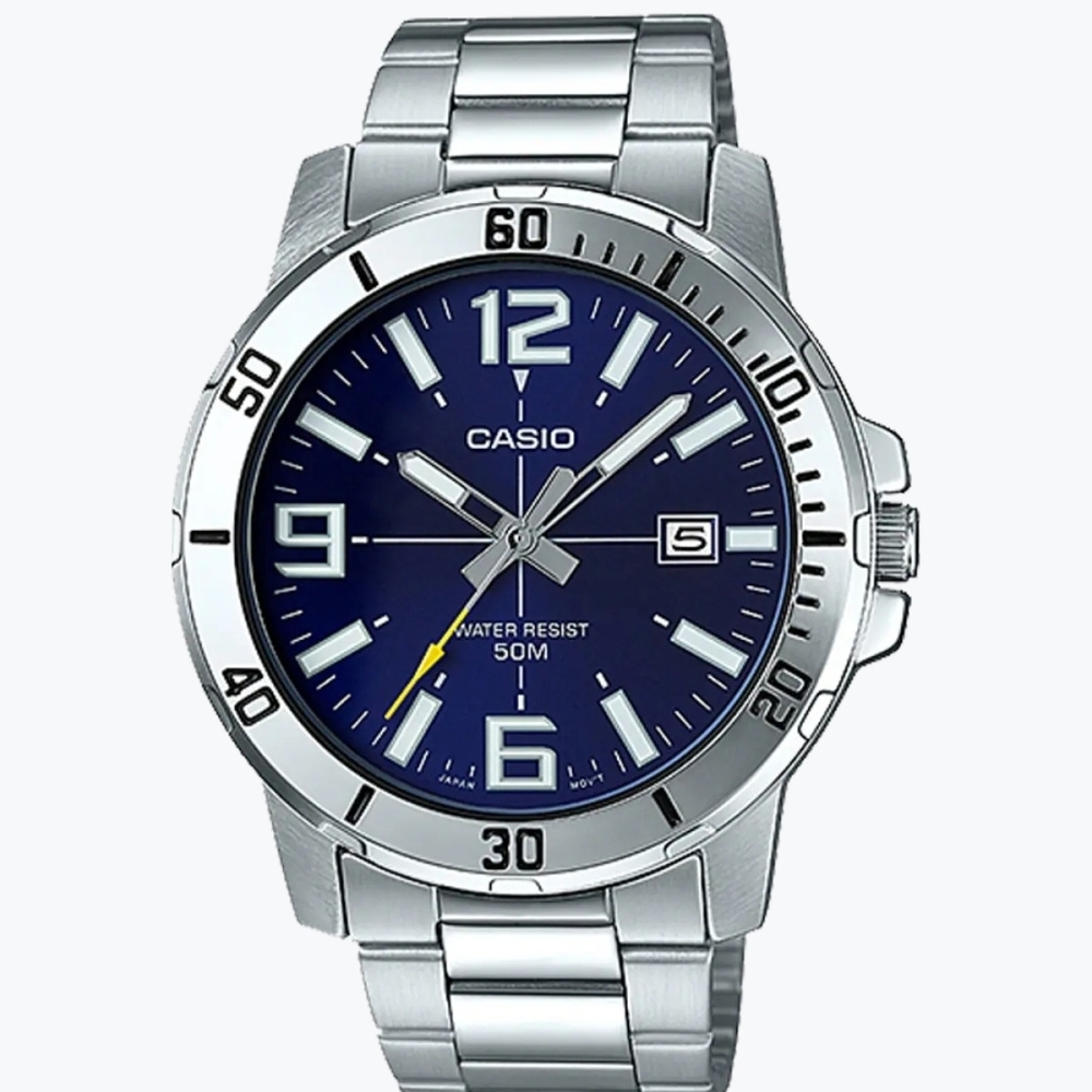 Casio Analog Watch,Stainless Steel Case & Band, W/Blue Dial, MTPVD01D-2BV, NEW!!